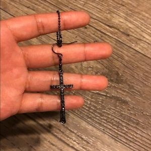 Cross earring with chain